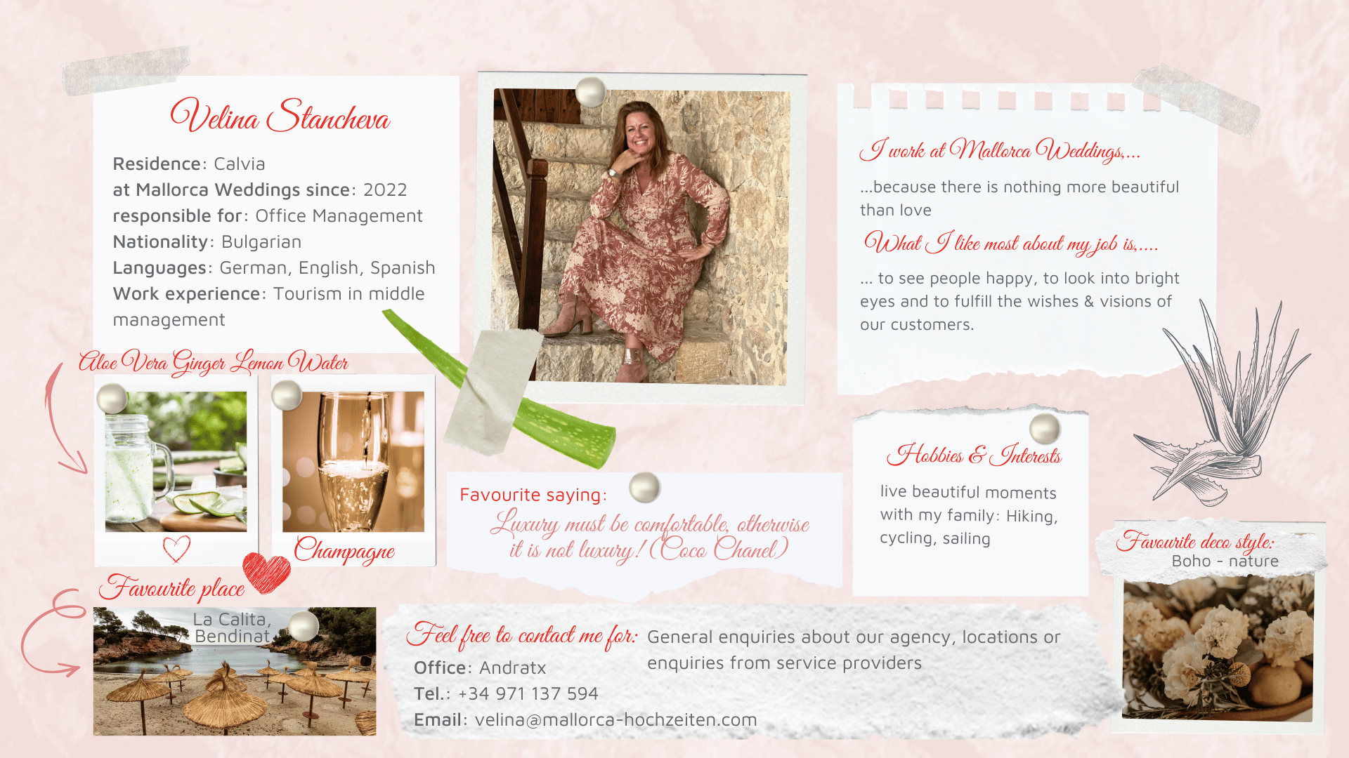 Steckbrief Velina Office Managerin Mallorca Hochzeiten